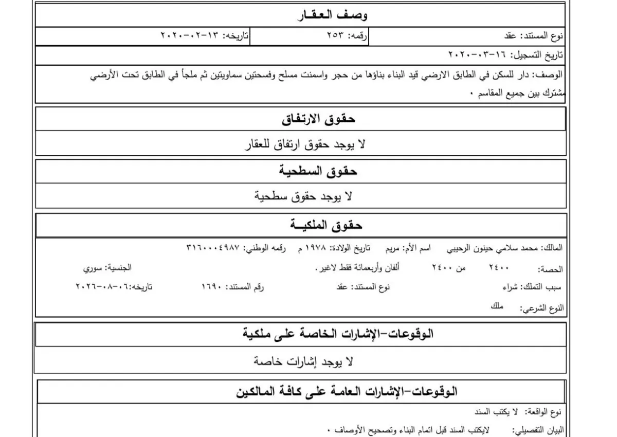 للبيع 4 غرف